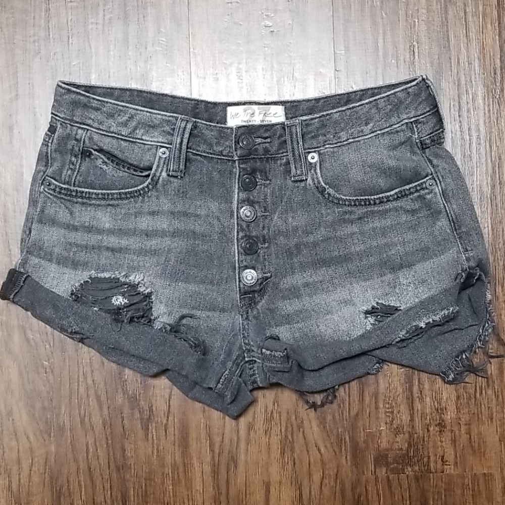 Distressed Denim Shorts